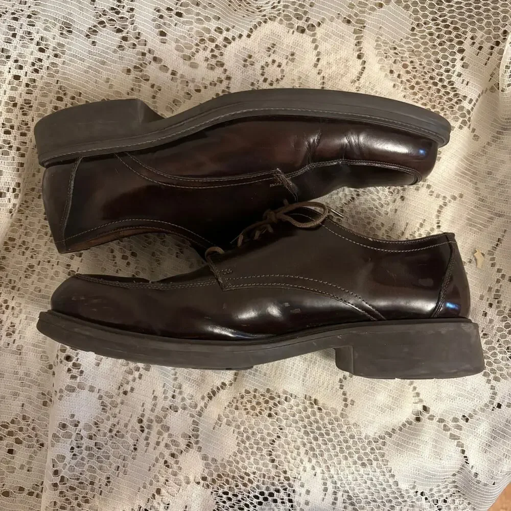 Alfani Men's US 10.5 W Brown Leather Derby Dress Shoes